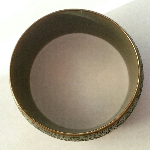 Vintage Art Deco floral enameled bangle bracelet - Picture 3 of 3